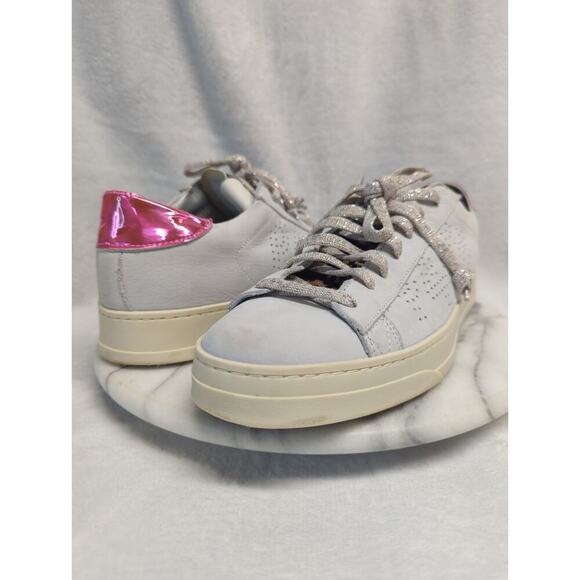 P448 Jack White Pink Rainbow Leopard Reflector Sneakers‎ Woman's 41 /11 - Picture 1 of 16